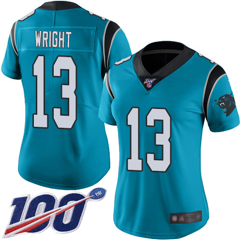 Carolina Panthers Limited Blue Women Jarius Wright Alternate Jersey NFL Football 13 100th Season Vapor Untouchable